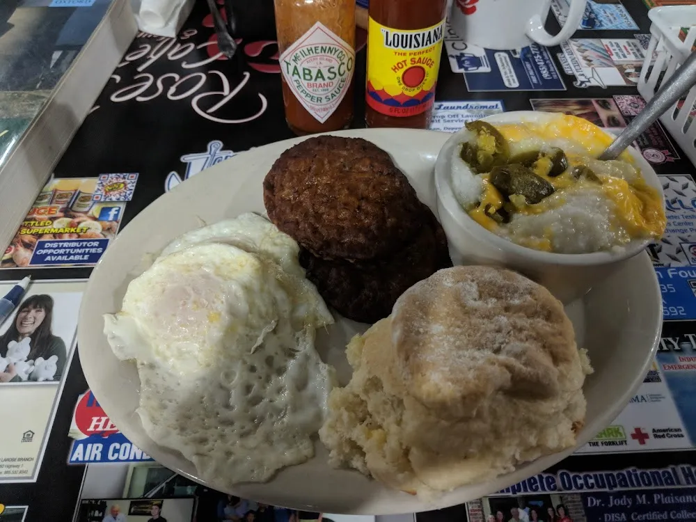 Eggs Breakfast Sausage Biscuit Grits with Habanero and Cheese
